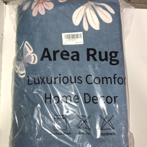 lot 13099 image: Wonnitar Washable 5x7 Floral Rugs for Living Room, Non-Slip Soft Bedroom Rug, Vintage Low Pile Dining Room Teal Green Area Rug Floor Carpet for Mud Room (Blue,5x7)