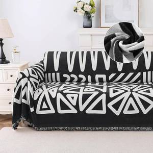 lot 13390 image: Turquoize Boho Couch Cover for Dogs Chenille Sofa Cover for 2 Cushion Couch Washable Black Couch Covers Sectional Sofa Couch Cover Sofa Protector for Pet, Thick, Dirt Resistant, 71x 118
