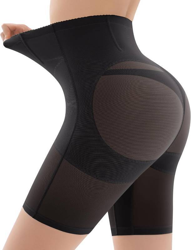 lot 7951 image: Shapewear for Women Tummy Control, Butt Lifting High Waisted Body Shaper Shorts Under Dresses Thigh Slimmer Black, Small