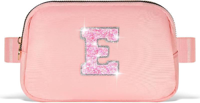 lot 8037 image: Uygafly Party Favors for Kids 8-12 4-8, Gift Bags for Girls Teens, Accessories, Belt Waist Packs Fanny Pack Crossbody for Women  Peach, Initial E