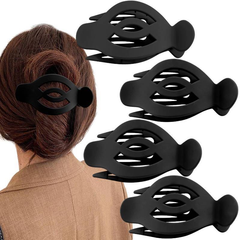 lot 7873 image: SuPoo 5 Inch Flat Claw Clips for Women Large Flat Hair Clips French Concord Hair Clips Side Slide Volume Clips Strong Hold Lay Hair Barrettes Duck Billed Hair Claws for Thick Thin Hair 4pcs STOCK PHOTO APPROXIMATE