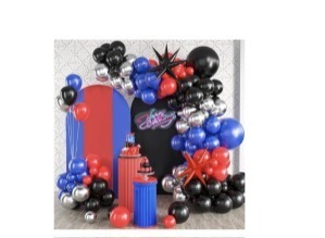 lot 8604 image: RED BLACK AND BLUE THEME PARTY SUPPLIES 2 PACK