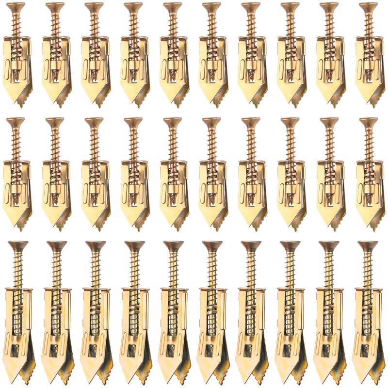 lot 8236 image: 4 Packs PAGOW 60 Pcs Self-Drilling Anchors, Ancors and Screws for Heavy Duty, Metal Screw Anchors Kit, No Drill and Holes in Wall (3 Sizes)