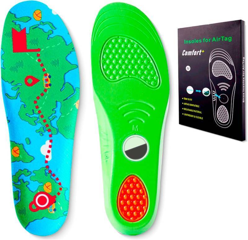 lot 8243 image: Insoles for Airtag Hidden Holder, Comfortable Cushioned Inserts,Anti-Slip,Tracking Device Insert Case for Kids Adults and Elderly, Anti-Lost Tracker Soft Inserts for Shoes (Green, M215-240MM)