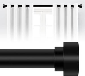 lot 13416 image: HEI DEAR Black Curtain Rods for Windows 28 to 48 Inch(2.3-4ft), 1Inch Heavy Duty Curtain Rods, Adjustable Curtains Rod, Modern Decorative Drapery Window Rod, 30-58, Matte Black