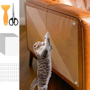 lot 13468 image: Cat Scratch Furniture Protector,12 Pack Easy to Remove Couch Scratch Guard,Couch Protector from Cat Claws,Furniture Protection Pads and Cats Training Tape(50 Pins)