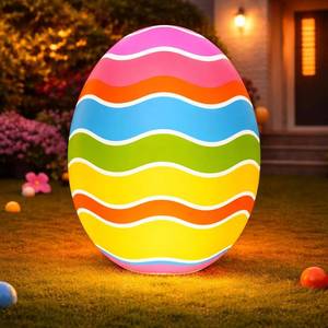 lot 13536 image: Kasyat 6 ft Giant Easter Eggs Inflatable Decorations with LED Lights 72 Inch Large PVC Easter Eggs Standing Colorful Inflatables Decor for Holiday Party Yard Indoor Outdoor Garden Lawn(Classic)