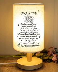 lot 13482 image: SOUHONEY Pastors Wife Appreciation Gifts, Pastors Day Gifts for Pastors Wife, Clergy Appreciation Gifts for Pastor Wife, Table Lamp with Appreciation Words