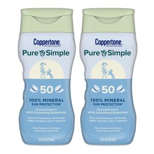 lot 38276 image: Coppertone Pure & Simple 100% Mineral Sunscreen