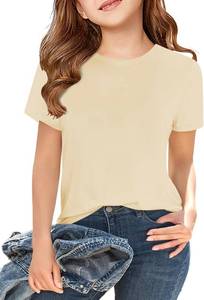 lot 38438 image: Girls Short Sleeve T Shirts Kids Summer Tops Crewneck Tees 5-14 Years