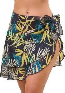 lot 38295 image: QIANXIZHAN Womens Sarong Wraps Swim Skirts, Swimsuit Cover up Beach Skirts Bathing Suit, Size Small - Med