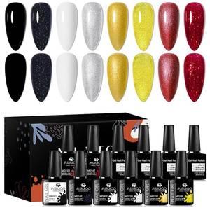 lot 38310 image: 12pcs Gel Nail Polish Set Classic Gel Polish Black White Red Nail Polish Christmas Series Manicure Gifts