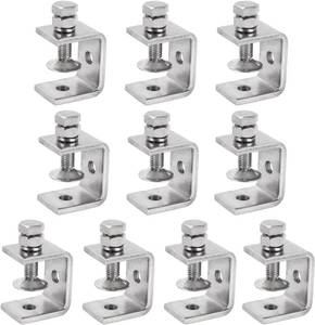 lot 38341 image: 1-18  (30 mm) Mini C Clamps Stainless Steel, Small C-Clamp Tiger Clamp G-Clamp U Clamps Heavy Duty for Woodworking Welding Building Household, 18 (4 mm) Thickness (10 Pack)