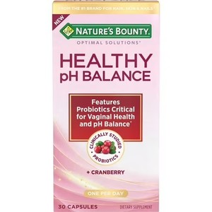 lot 38358 image: Natures Bounty Optimal Solutions Healthy pH Balance Womens Vitamins Probiotics Pills for Vaginal Health, 30 Capsules