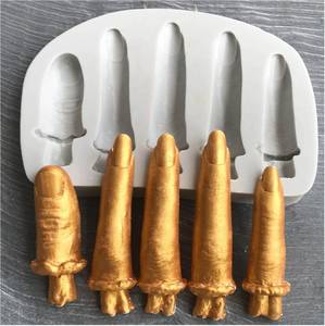 lot 38373 image: 3D Prank Fake Finger Silicone Mold, DIY Gum Paste Soap Mould Candy Cupcake Cake Topper Decoration Fondant Mold Jelly Shots Handmade Halloween Ice Cream Desserts Chocolate