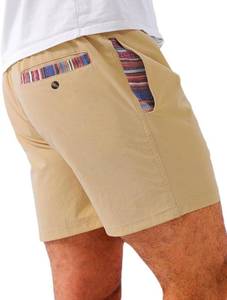 lot 38512 image: Loopory Mens Casual Shorts with Drawstring, Cotton Blend Summer Shorts for Men Lightweight Soft Fabric Flat Front Relaxed Fit Walking Golf Beach Shorts-5-Khaki-5XL