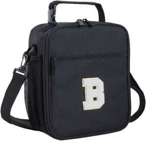lot 38554 image: ELEFOCUS Initial Insulated Lunch Box For WomensMens Work Personalized Monogrammed Lunch Bag With Adjustable Shoulder Strap For Teen AdultPreppy,Birthday Gift