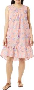 lot 38571 image: AmeriMark Womens Breezy Casual Sundress Beach Coverup Sleeveless with Side Pocket Coral Delite Green 5X
