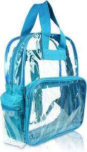 lot 38585 image: DALIX Clear Backpack Bags Smooth Plastic Transparent See Through in Teal