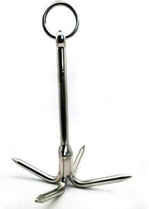 lot 38637 image: 12 Heavy Duty Stainless Steel 316 Grappling Hook with 4-Claw Stainless Steel Climbing Hooks for Anchor Retrieving, Outdoor Hiking, Tree Limb Removal,Boat Anchor, Brunch Limb Retrieving Re