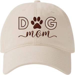 lot 38831 image: Dog Mom Gifts for Women Dog Lover Gifts Dog Mom Hat for Dog-Loving Woman Baseball Cap Beige