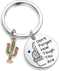 lot 38870 image: ZNOSVEI Tough Keychain Inspirational Keychain Cactus Birthday Keychain Graduation Jewelry For Daughter Son Teen