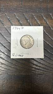 lot 37 image: 1944 P Jefferson War Nickel Silver Coin