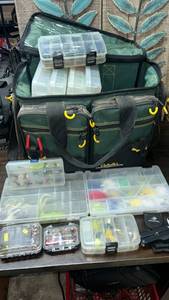 lot 64 image: Cabelas Fishing Tackle Bag with Fly Boxes and Lures and tools