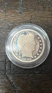 lot 74 image: 1896 Barber Quarter Silver Coin