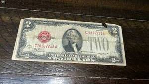 lot 88 image: 1953A Red Seal Two Dollar Bill