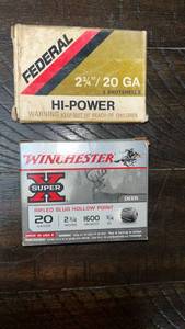 lot 98 image: 20 Gauge Shotgun Shell Boxes - Federal and Winchester