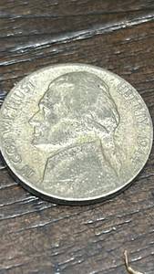 lot 121 image: 1944 Silver Jefferson war Nickel Five Cent Coin