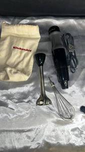 lot 126 image: KitchenAid Immersion Hand Blender with Attachments