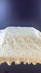 lot 5441 image: Handmade Crochet large blanketwith Floral Pattern