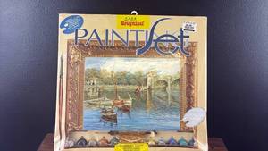lot 5448 image: Braunzeel Paint by Numbers Kit Harbor Scene with Boats