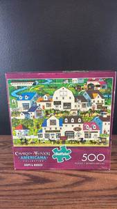 lot 5480 image: Charles Wysocki Shops & Buggies 500 Piece Jigsaw Puzzle