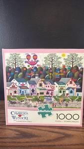 lot 5481 image: Charles Wysocki Confection Street Buffalo 1000 Piece Jigsaw Puzzle