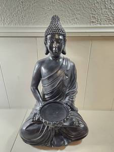 lot 84 image: Black Buddha Statue with Bowl