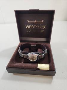 lot 112 image: Westclox 17 Jewels Shock Resistant Watch with Box