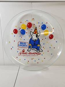 lot 129 image: Pair of Bud Light Spuds MacKenzie Glass Plate 1987