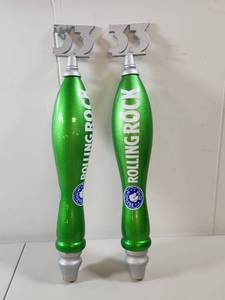 lot 131 image: Rolling Rock Beer Tap Handles Set of 2
