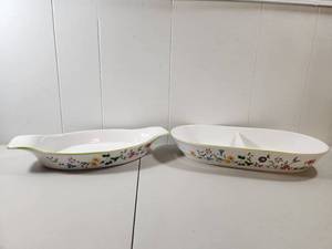 lot 138 image: Pamela by Action Summer Garden Floral Oval Baking Dishes Set