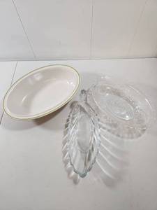 lot 153 image: Mixed Glassware and Stoneware Serving Set