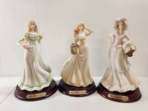 lot 172 image: Happy Moment Collection Victorian Lady Figurines Set of 3