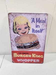 lot 177 image: Burger King Whopper Metal Advertising Sign
