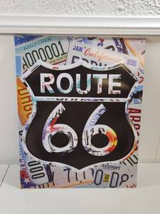 lot 187 image: Route 66 License Plate Collage Wall Art