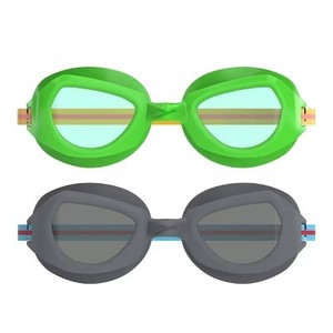 lot 302 image: Speedo Junior Sprinter 2pk Swim Goggles - BlackGreen, Anti-Fog