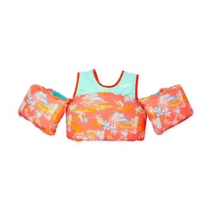 Speedo Splash Jammer Youth Life Vest 33-55 lb Buckle Coral/Teal