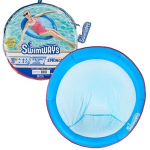 lot 307 image: SwimWays Spring Float Papasan Lounger Hyper-Flate Valve Aqua