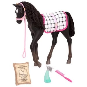 lot 407 image: Our Generation Black Velvet Foal Horse Accessory Set for 18 Dolls